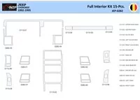 Jeep Cherokee 1992-1995 Interior WHZ Dashboard trim kit 15 Parts - 1 - Interior Dash Trim Kit