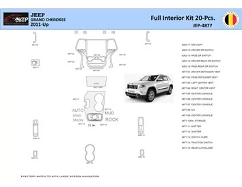 Jeep Grand Cherokee 2011-2020 Interior WHZ Dashboard trim kit 20 Parts - 1 - Interior Dash Trim Kit