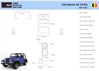 Jeep Wrangler 2003 Interior WHZ Dashboard trim kit 14 Parts - 1 - Interior Dash Trim Kit