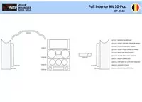 Jeep Wrangler 2007-2010 Interior WHZ Dashboard trim kit 10 Parts - 1 - Interior Dash Trim Kit