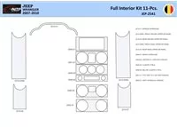 Jeep Wrangler 2007-2010 Interior WHZ Dashboard trim kit 11 Parts - 1 - Interior Dash Trim Kit