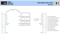 Jeep Wrangler 2007-2010 Interior WHZ Dashboard trim kit 12 Parts - 1 - Interior Dash Trim Kit
