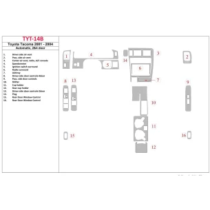 Toyota Tacoma 2000-2004 Automatic Gear, 2&4 Doors Interior BD Dash Trim Kit