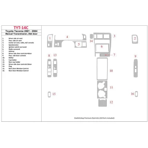 Toyota Tacoma 2000-2004 Manual Gear Box, 2&4 Doors Interior BD Dash Trim Kit