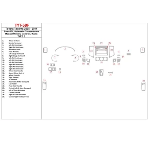 Toyota Tacoma 2005-UP Interior BD Dash Trim Kit