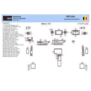 Toyota Tacoma 2016-2020 3D Interior Dashboard Trim Kit Dash Trim Dekor 44-Parts 2