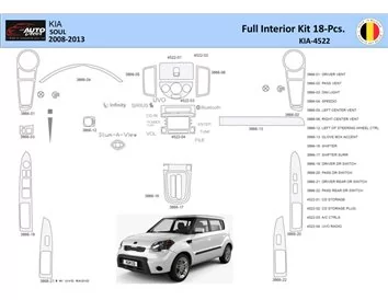KIA Soul 2011 Interior WHZ Dashboard trim kit 22 Parts - 1 - Interior Dash Trim Kit