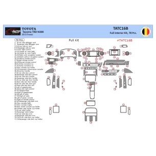 Toyota Tacoma 2016-2020 3D Interior Dashboard Trim Kit Dash Trim Dekor 78-Parts 2
