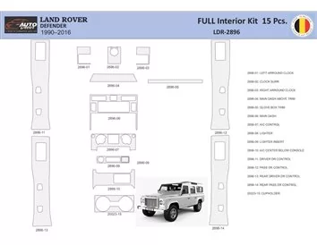 Land Rover Defender 2008 Interior WHZ Dashboard trim kit 15 Parts - 1 - Interior Dash Trim Kit
