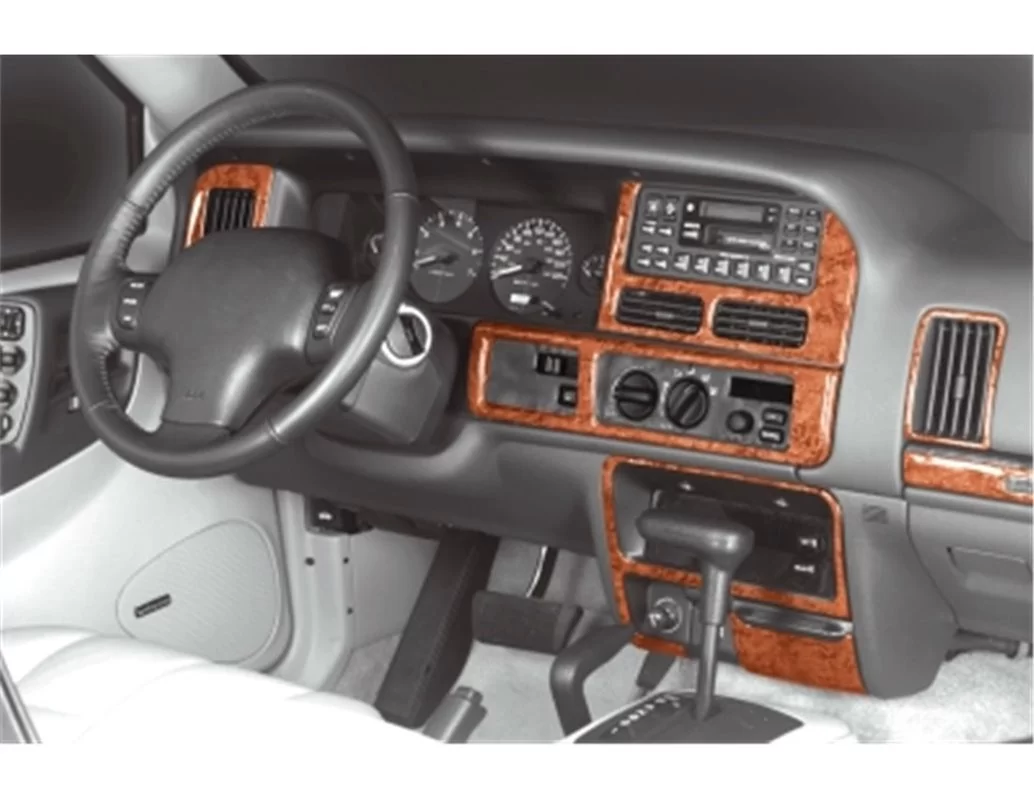 Chrysler Grand Cherokee 01.1996 3D Interior Dashboard Trim Kit Dash Trim Dekor 10-Parts - 1 - Interior Dash Trim Kit