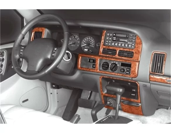 Chrysler Grand Cherokee 01.1996 3D Interior Dashboard Trim Kit Dash Trim Dekor 10-Parts