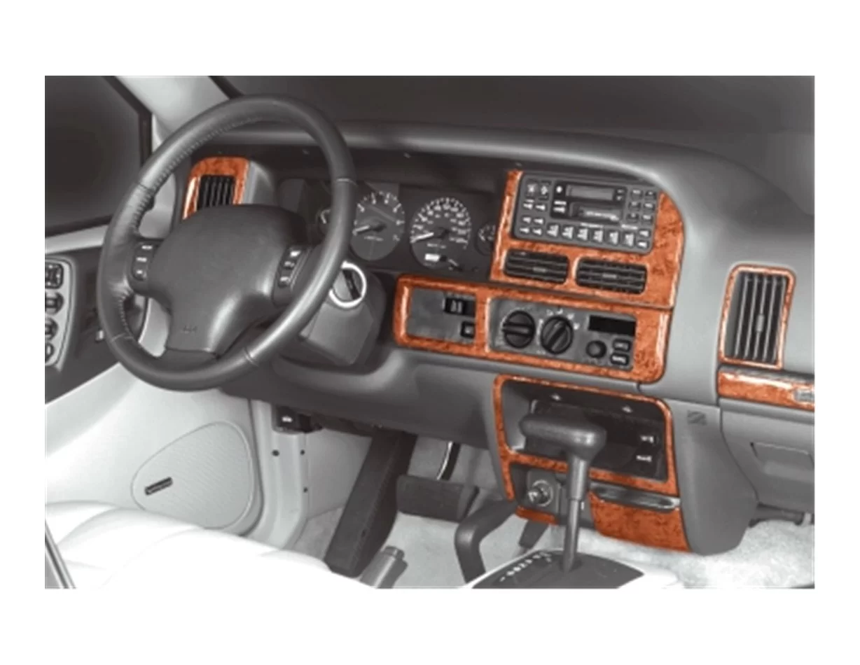 Chrysler Grand Cherokee 01.1996 3D Interior Dashboard Trim Kit Dash Trim Dekor 10-Parts - 1 - Interior Dash Trim Kit