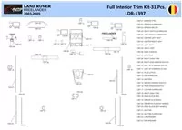 Land Rover Freelander I 2002 Interior WHZ Dashboard trim kit 31 Parts - 1 - Interior Dash Trim Kit