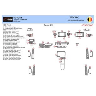 Toyota Tacoma DoubleCab 2016-2020 3D Interior Dashboard Trim Kit Dash Trim Dekor 44-Parts 2