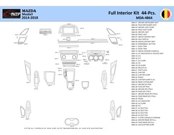 Mazda 3 2014-2018 Interior WHZ Dashboard trim kit 44 Parts - 1 - Interior Dash Trim Kit