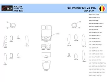 Mazda 323 1998-2003 Interior WHZ Dashboard trim kit 21 Parts - 1 - Interior Dash Trim Kit