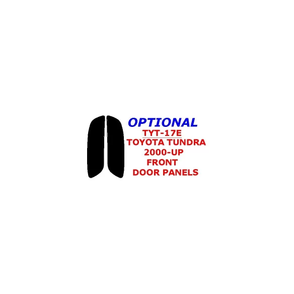 Toyota Tundra 2000-2002 Front Door panels, 2 Parts set Interior BD Dash Trim Kit