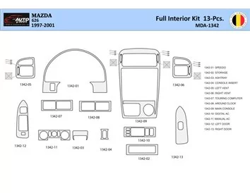 Mazda 626 1997-2001 Interior WHZ Dashboard trim kit 13 Parts - 1 - Interior Dash Trim Kit