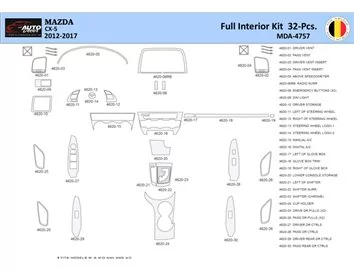 Mazda CX5 2012-2017 Interior WHZ Dashboard trim kit 32 Parts - 1 - Interior Dash Trim Kit