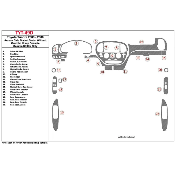 Toyota Tundra 2003-2006 Interior BD Dash Trim Kit