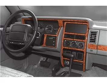 Chrysler Grand Cherokee 09.92-01.96 3D Interior Dashboard Trim Kit Dash Trim Dekor 9-Parts - 1 - Interior Dash Trim Kit
