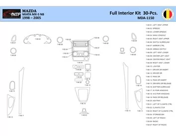 Mazda MX5 2000 Interior WHZ Dashboard trim kit 30 Parts - 1 - Interior Dash Trim Kit