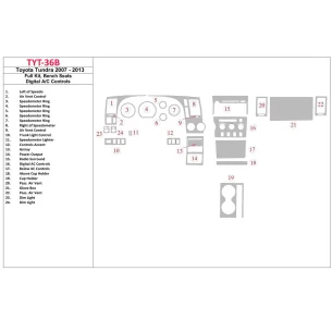 Toyota Tundra 2007-UP Full Set, Bucket Seats, Automatic AC Control Interior BD Dash Trim Kit 2
