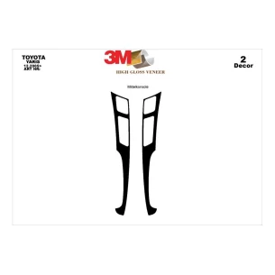 Toyota Yaris 12.05-12.09 3D Interior Dashboard Trim Kit Dash Trim Dekor 2-Parts 2