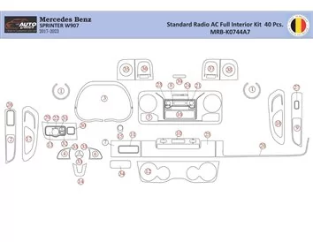 Mercedes Sprinter W907 Interior WHZ Dashboard trim kit 40 Parts - 1 - Interior Dash Trim Kit