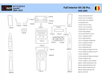 Mitsubishi Galant 2004-2012 Interior WHZ Dashboard trim kit 26 Parts - 1 - Interior Dash Trim Kit