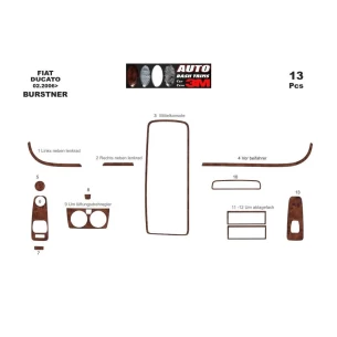 Burstner Ixeo Time 02.2013 3D Interior Dashboard Trim Kit Dash Trim Dekor 13-Parts 2