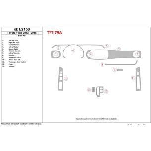 Toyota Yaris 2012-UP Full Set Interior BD Dash Trim Kit