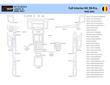 Mitsubishi Lancer-2008 Interior WHZ Dashboard trim kit 28 Parts - 1 - Interior Dash Trim Kit