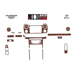 Volkswagen Amarok 2011-2018 3D Interior Dashboard Trim Kit Dash Trim Dekor 35-Parts 2