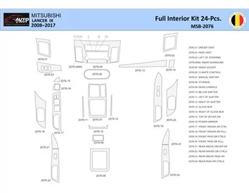 Mitsubishi Lancer-2008 Interior WHZ Dashboard trim kit 24 Parts - 1 - Interior Dash Trim Kit
