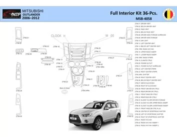 Mitsubishi Outlander 2006-2012 Interior WHZ Dashboard trim kit 36 Parts - 1 - Interior Dash Trim Kit