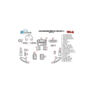 Volkswagen Beetle 1998-2001 Basic Set Interior BD Dash Trim Kit