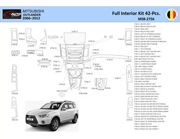 Mitsubishi Outlander 2007 Interior WHZ Dashboard trim kit 42 Parts - 1 - Interior Dash Trim Kit