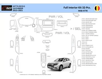Mitsubishi Outlander 2013-2021 Interior WHZ Dashboard trim kit 32 Parts - 1 - Interior Dash Trim Kit