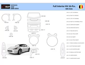 Nissan 370Z-2009 Interior WHZ Dashboard trim kit 16 Parts - 1 - Interior Dash Trim Kit