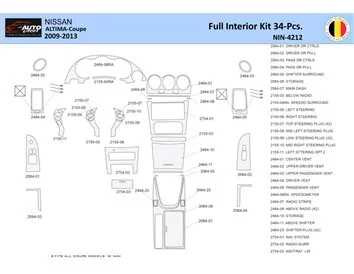 Nissan Altima 2009-2013 Interior WHZ Dashboard trim kit 34 Parts - 1 - Interior Dash Trim Kit