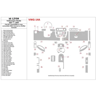 Volkswagen Beetle 2001-2005 Full Set Interior BD Dash Trim Kit