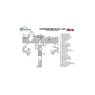 Volkswagen Beetle 2001-2005 Full Set Interior BD Dash Trim Kit