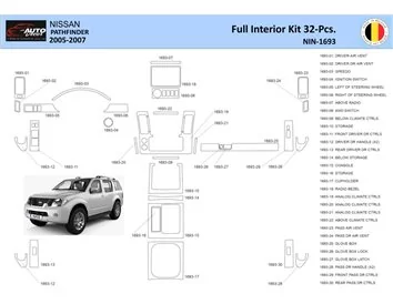 Nissan Pathfinder 205 Interior WHZ Dashboard trim kit 32 Parts - 1 - Interior Dash Trim Kit