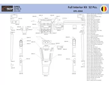 Opel Astra-H Interior WHZ Dashboard trim kit 52 Parts - 1 - Interior Dash Trim Kit