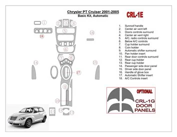 Chrysler PT Cruiser 2001-2005 Basic Set, Automatic Gearbox, 17 Parts set Interior BD Dash Trim Kit