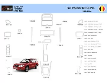 Subaru Forester 2000 Interior WHZ Dashboard trim kit 19 Parts - 1 - Interior Dash Trim Kit