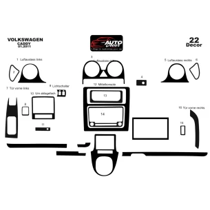 Volkswagen Caddy Full Set 01.2011 3D Interior Dashboard Trim Kit Dash Trim Dekor 22-Parts 2