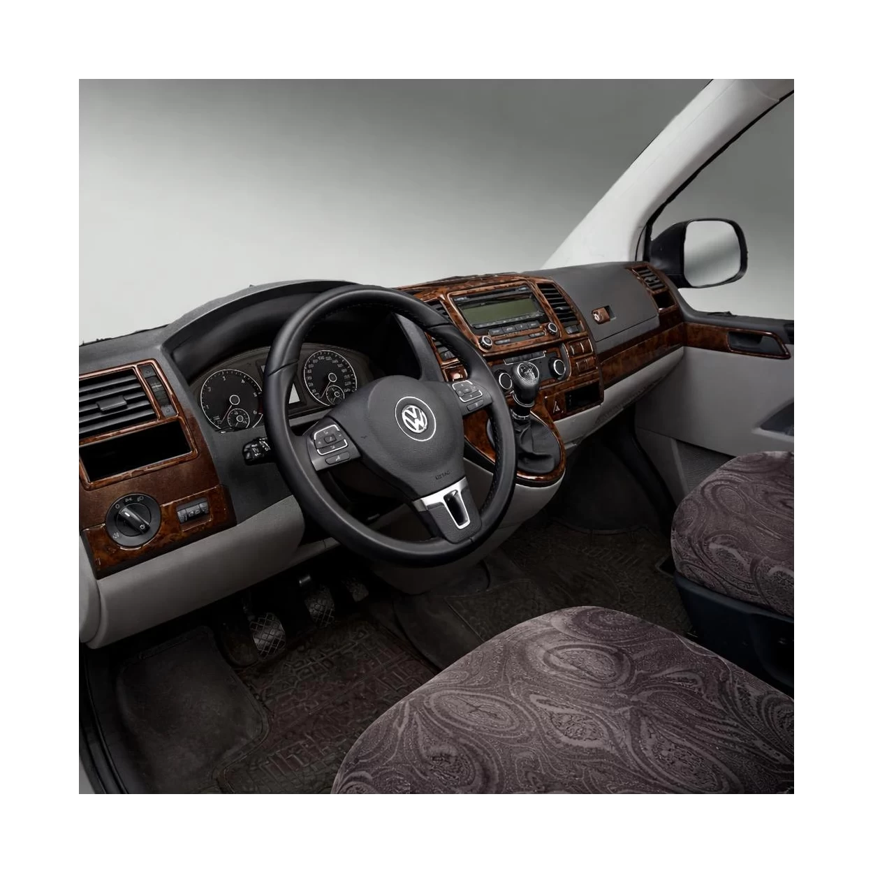 Volkswagen Carevelle T6 09.2009 3D Interior Dashboard Trim Kit Dash Trim Dekor 37-Parts