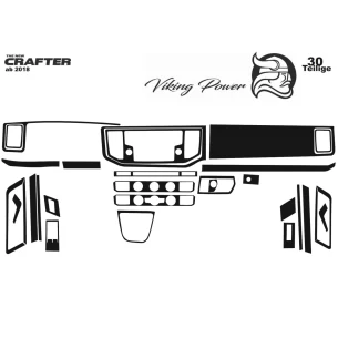 Volkswagen Crafter 2019 3D Interior Dashboard Trim Kit Dash Trim Dekor 30-Parts 2